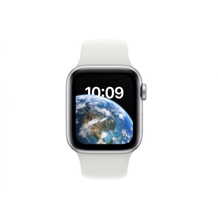 Apple Watch SE 2022 GPS 40mm Silver Aluminium Case with White Sport Band -  Regular MNJV3WB/A