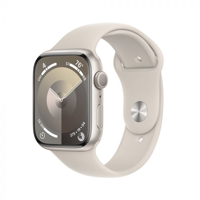 Apple Watch Series 9 GPS 45mm Starlight Aluminium Case with Starlight Sport  Band - M/L