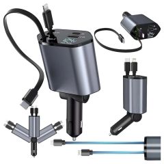 Ładowarka samochodowa USB-C 100W z przewodem 80 cm do szybkiego ładowania