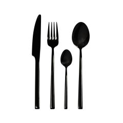 Komplet czarnych sztućców 24el. AMBITION COMO