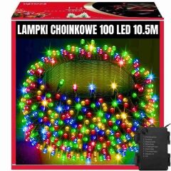 Lampki choinkowe świąteczne, 10,5m, 100 LED, na baterie, Extralink, multikolor ciepłe