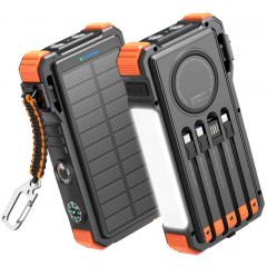Extralink, Powerbank solarny 20000mAh, 45W, indukcja, lampa, latarka