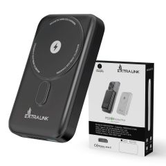 Extralink MagSafe Powerbank 10000mAh, 38.5Wh, PD20W+15W, USB-C USB-A, grafitowy
