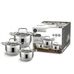 Extralink Home SF-1137, Zestaw garnków, 3 szt, Stal nierdzewna, 2.1L, 2.9L, 3.9L