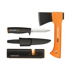 Zestaw kominkowo-ogniskowy (siekiera+nóż+ostrzałka) FISKARS