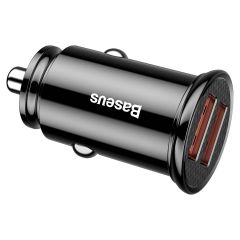 Ładowarka samochodowa Baseus Circular Plastic A+A 30W Dual Car Charger Black