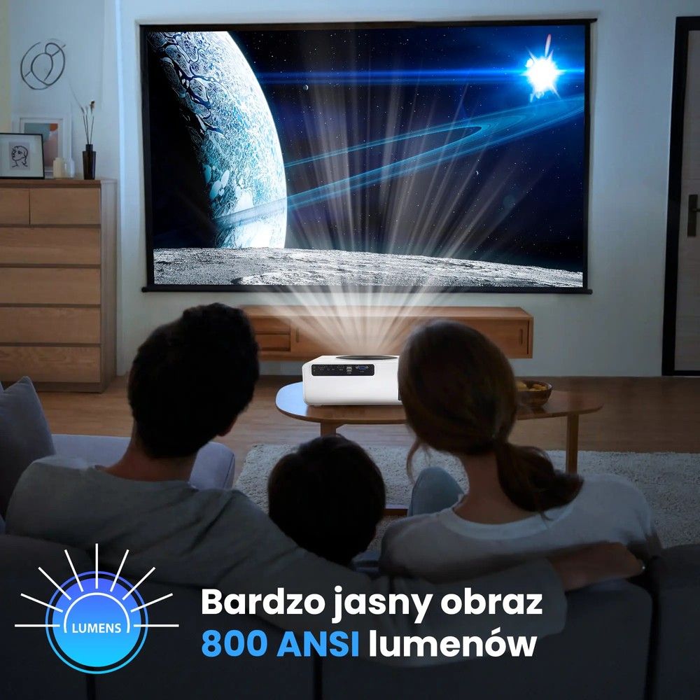 Projektor Extralink Smart Life Vision Max 800 ANSI, 1080p, Android 12.0