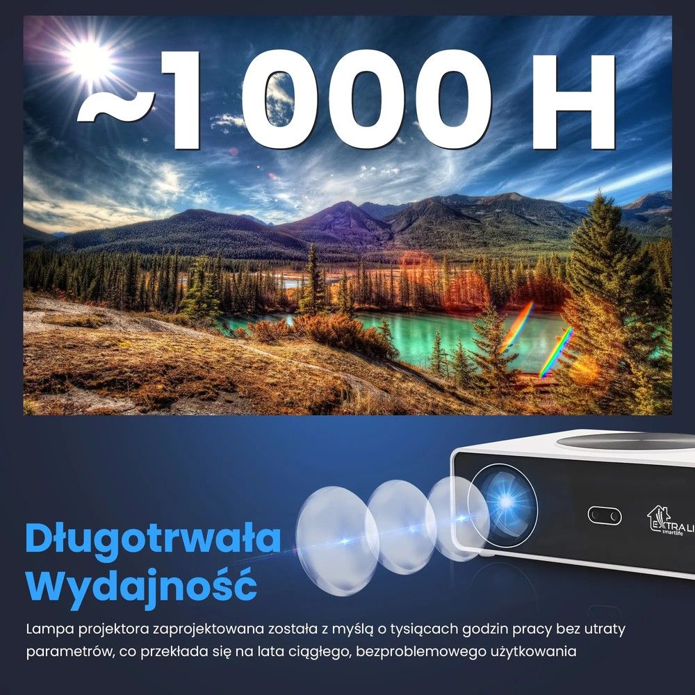 Projektor Extralink Smart Life Vision Max 800 ANSI, 1080p, Android 12.0