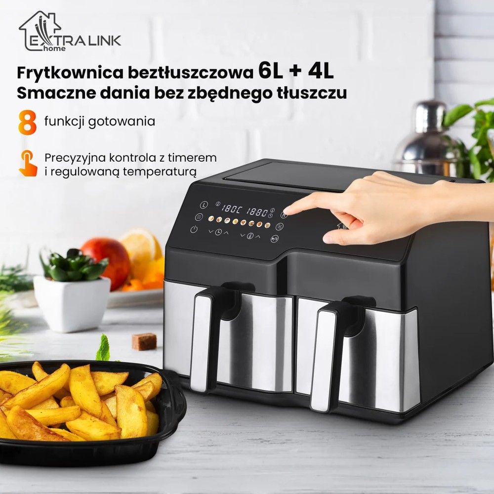 Frytkownica Extralink Home Air Fryer SJ-1000, 10L, EU, 2500W