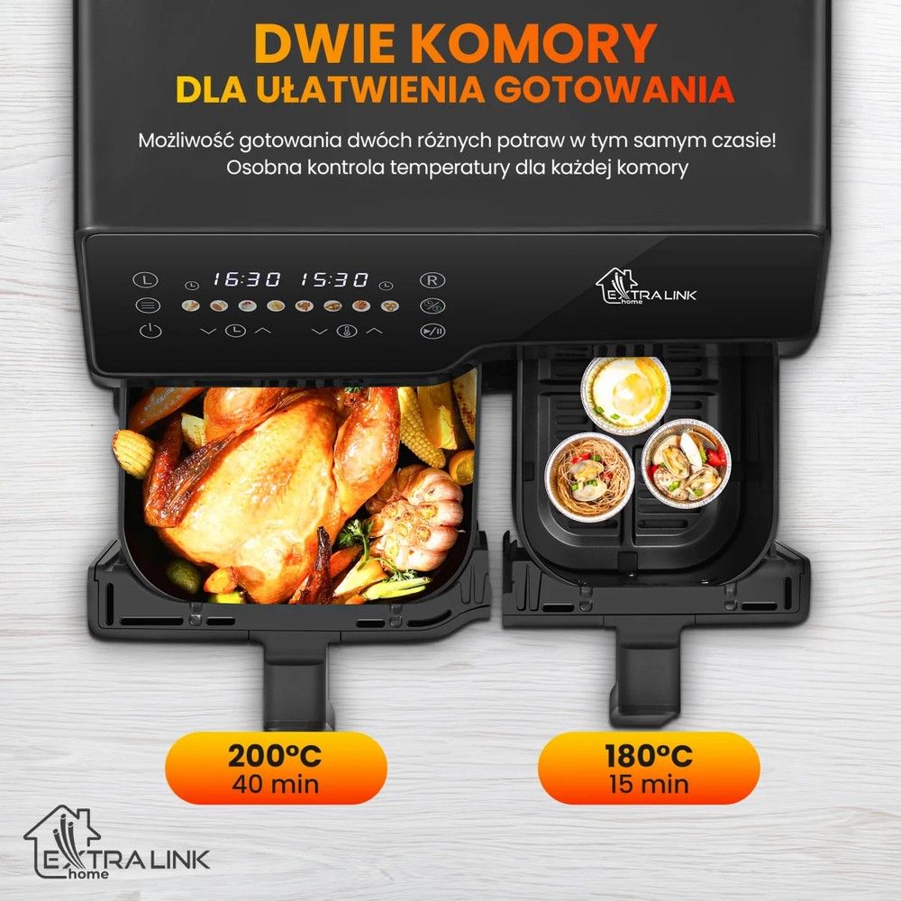 Frytkownica Extralink Home Air Fryer SJ-1000, 10L, EU, 2500W