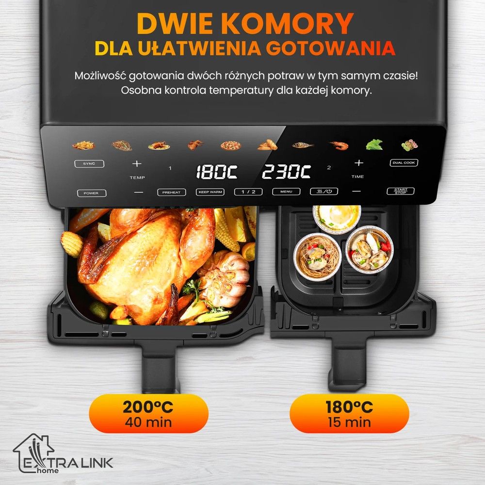 Frytkownica Extralink Home Air Fryer SJ-1000 PRO, 10L, EU, 2500W