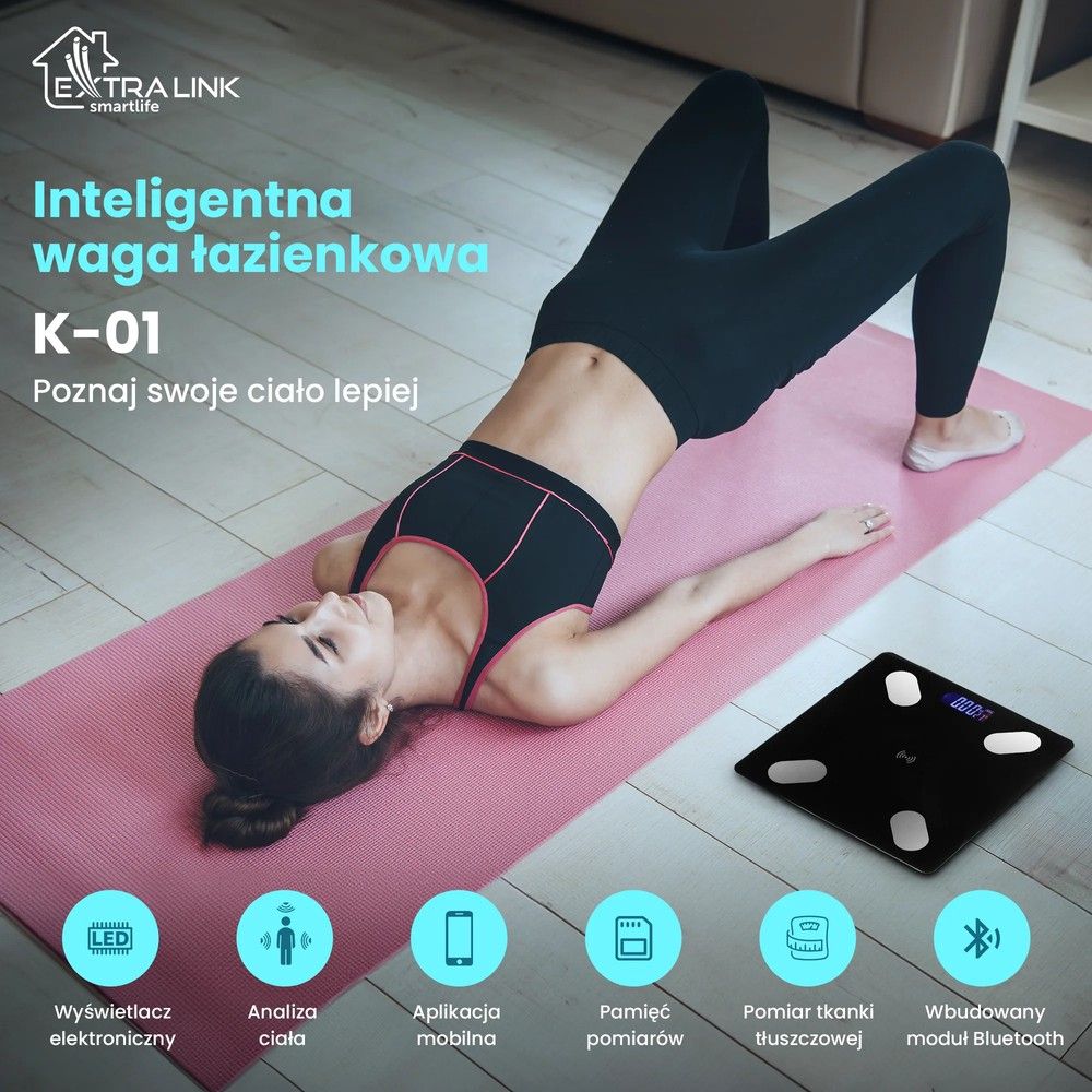 Inteligentna waga łazienkowa, Extralink Smart Life, pro
