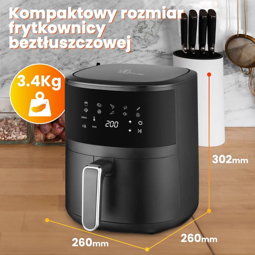 Frytkownica beztłuszczowa, Extralink Home Air Fryer 4.2L, EU