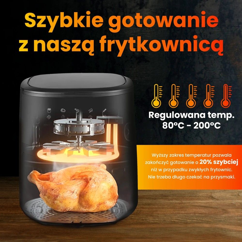 Frytkownica beztłuszczowa, Extralink Home Air Fryer 4.2L, EU
