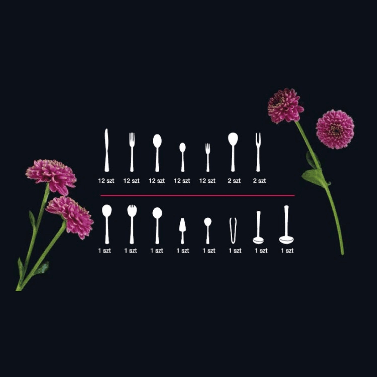 Komplet sztućców w walizce 72el. AMBITION NAPOLI