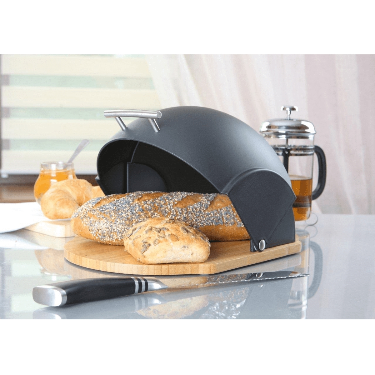 Chlebak drewniany z plastikową pokrywką AMBITION VADER