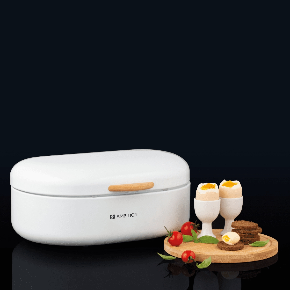 Chlebak z bambus uchwytem biały AMBITION OLIVIER