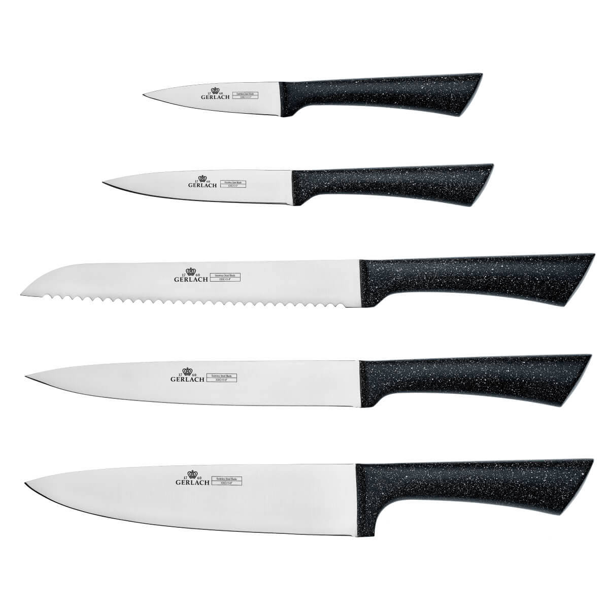 Komplet 5szt. noży kuchennych w bloku Gerlach Granitex